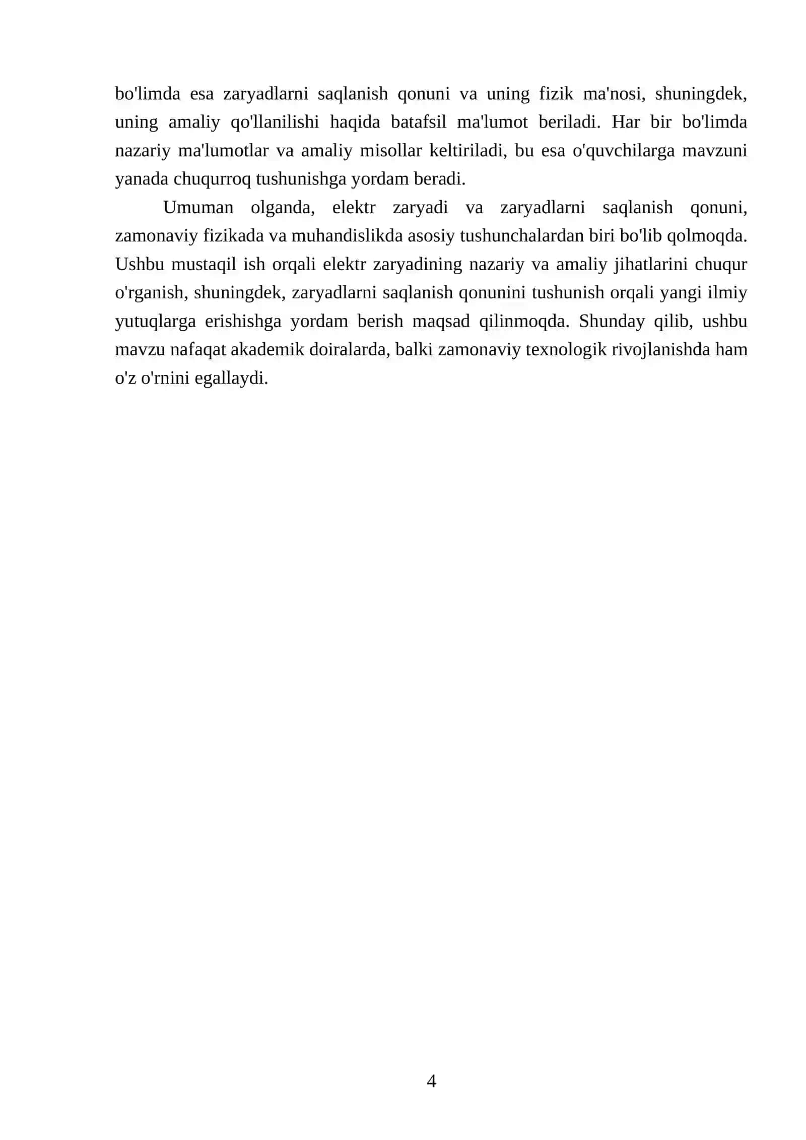 Elektr zaryadi. Zaryadlarni saqlanish qonuni 4