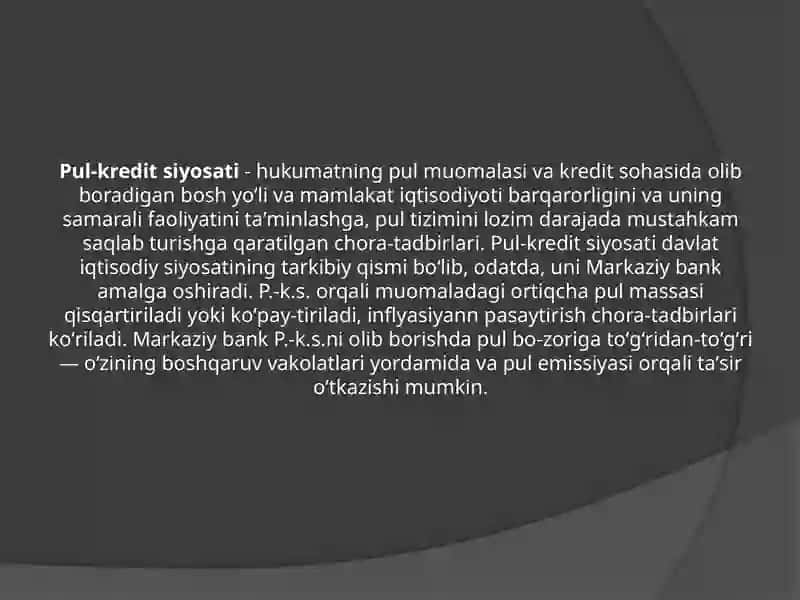 Pul-Kredit Siyosati 4