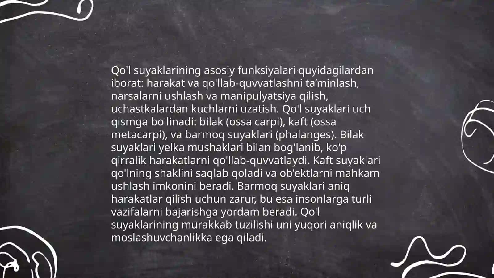 Qo'l suyaklarining anatomiyasi 4