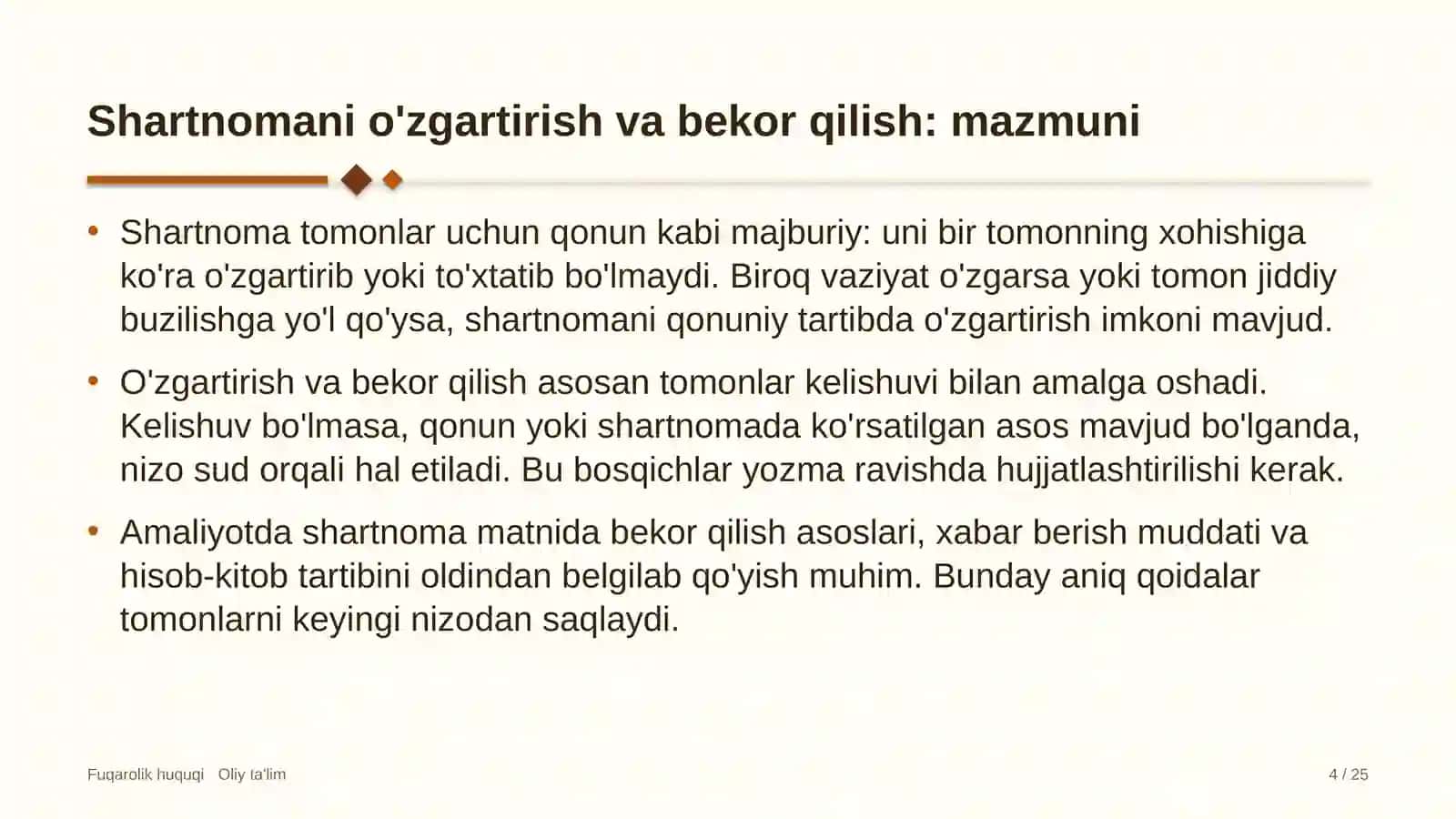 spa salonlarda shartnomalarni o'zgartirish va bekor qilish 7971 4