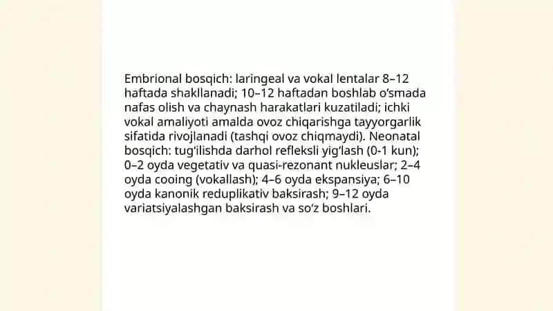Bolalar nutqida ona-tili tovushlarini paydo bulish ketma ketligi 4