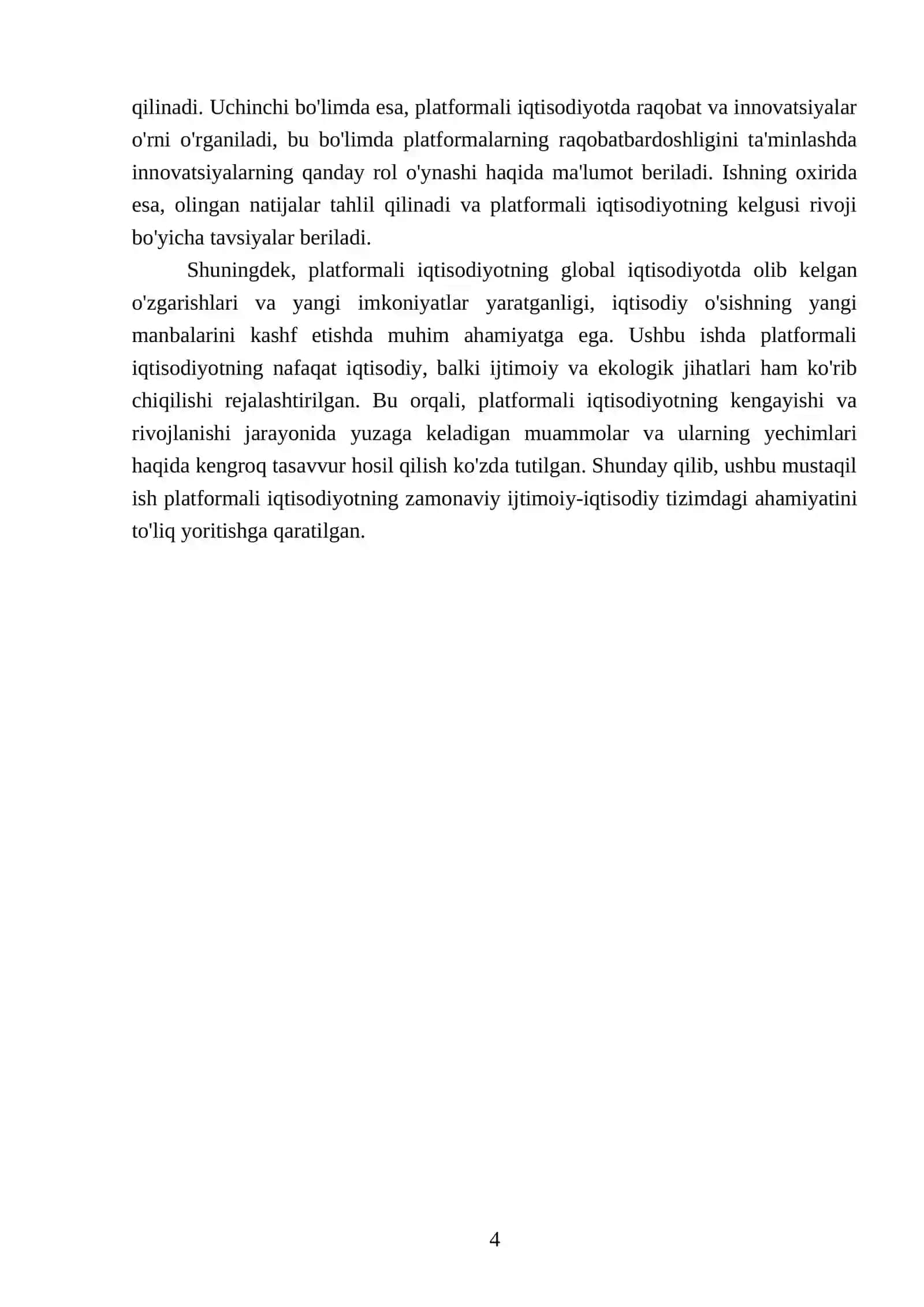 Platformali iqtisodiyot va uning xususiyatlari 4