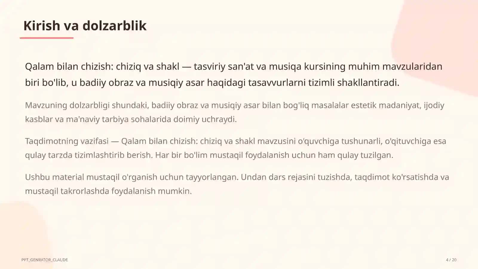 Qalam bilan chizish: chiziq va shakl (1-sinf) 4