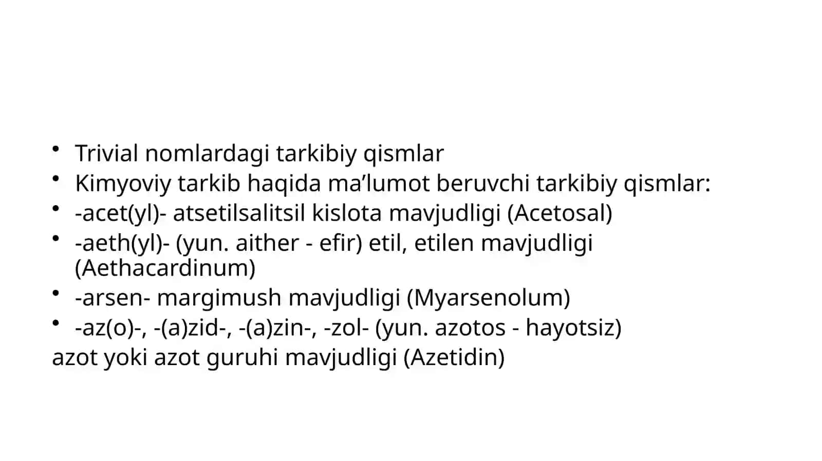 Farmasevtik terminologiyaga kirish. Dorivositalar nomentlaturasi 4