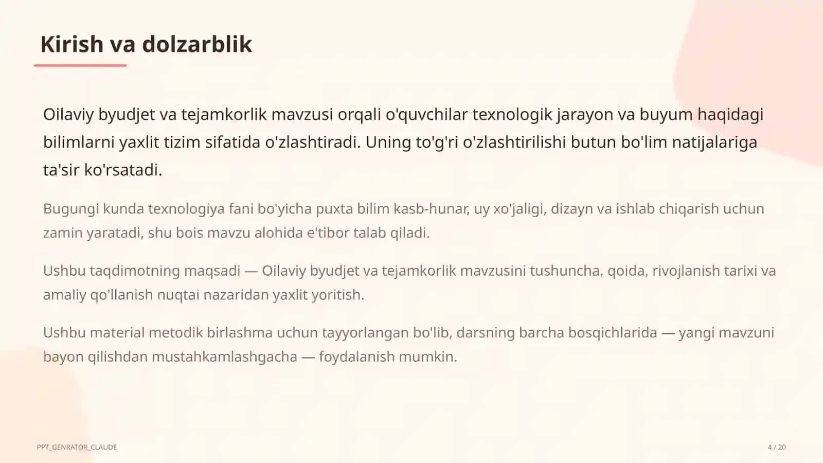 Oilaviy byudjet va tejamkorlik (9-sinf) 4