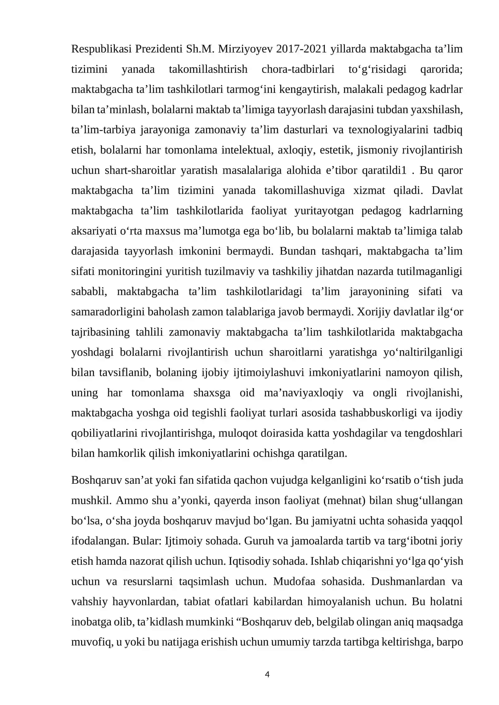 Boshqaruv mahoratini yuksaltirish texnologiyalari KURS ISHI 4