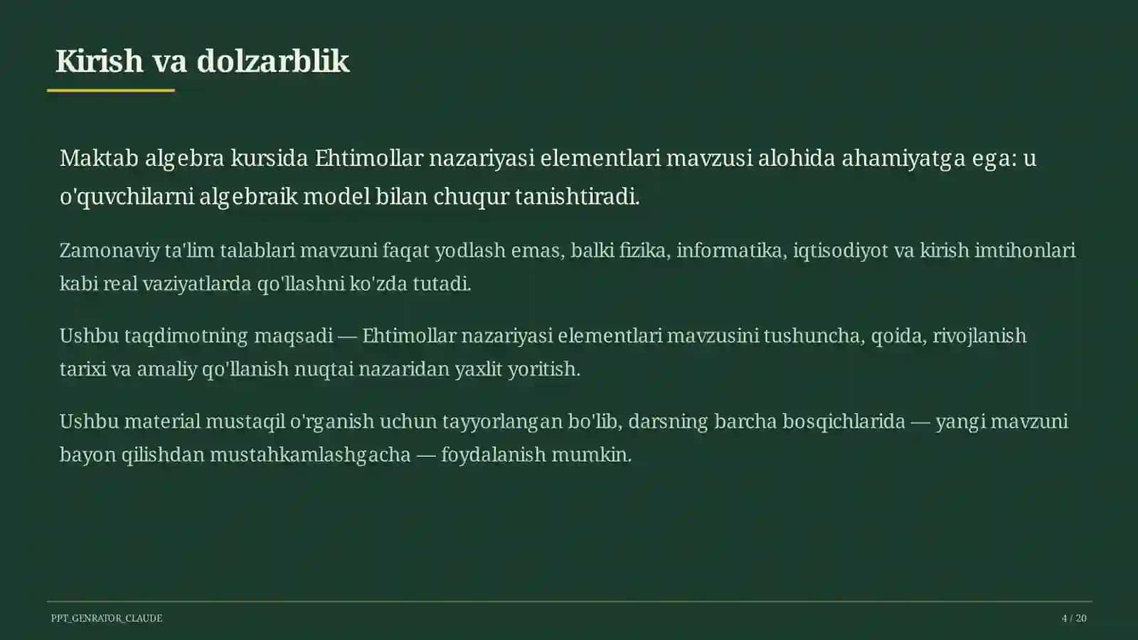 Ehtimollar nazariyasi elementlari (9-sinf) 4