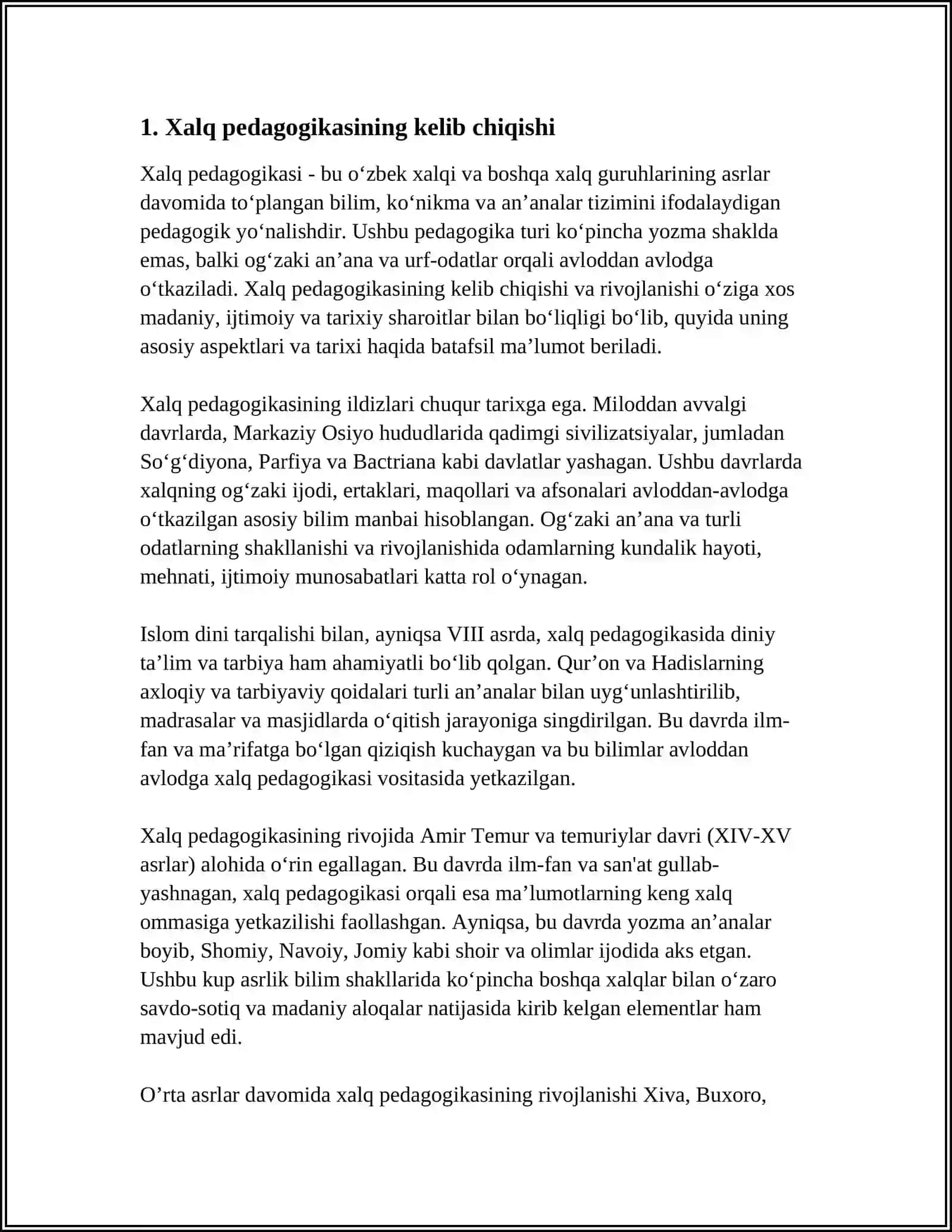 Xalq Pedagogikasi - Ilmiy Pedogogikaning Asosi 4