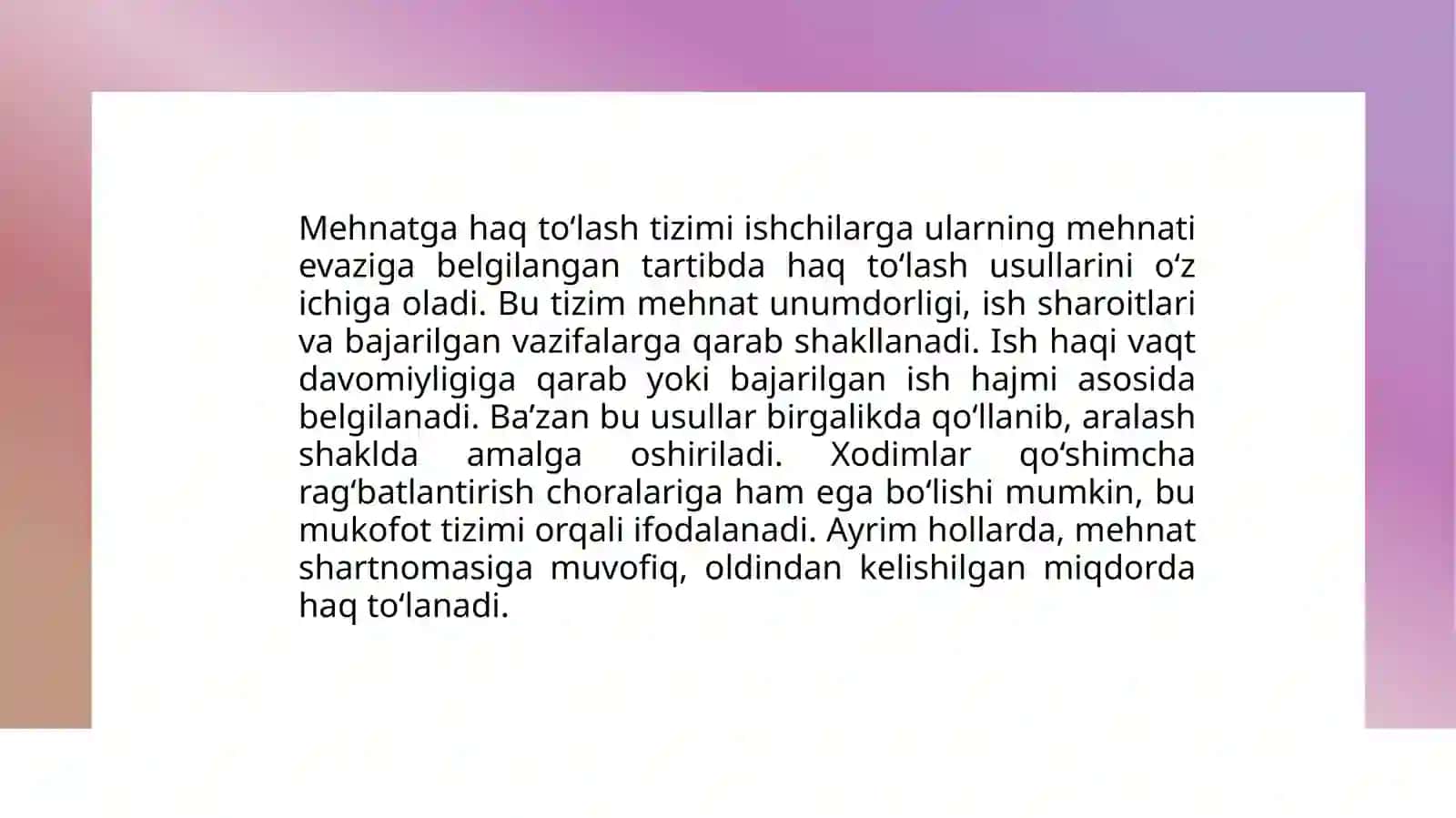 Mehnatgha qo‘shim to'lovlari hisobi 4