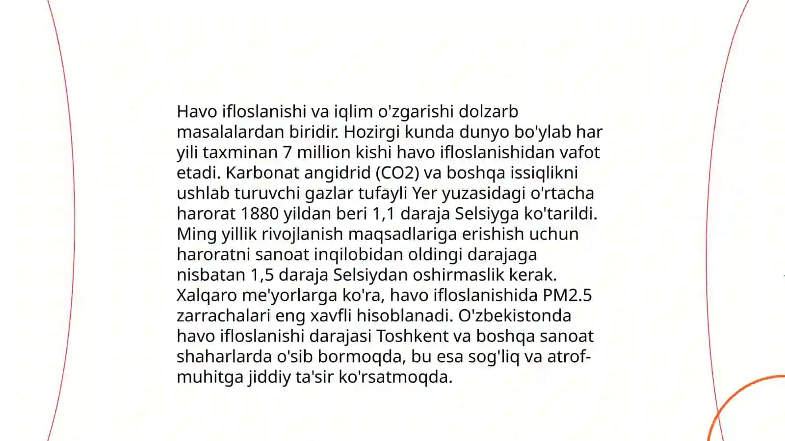 Respublikamiz va Dunyodagi global ekalogik muammolarning kelib chiqishi va oqibatlari Mamasidiqova Odinaxon 4