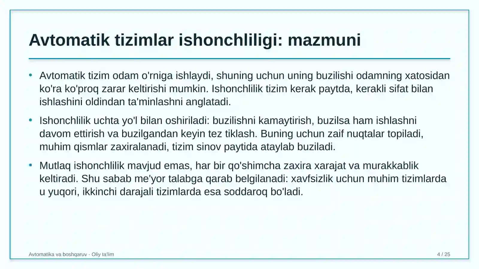 avtobus parklarida avtomatik tizimlarning ishonchliligini ta'minlash 8430 4