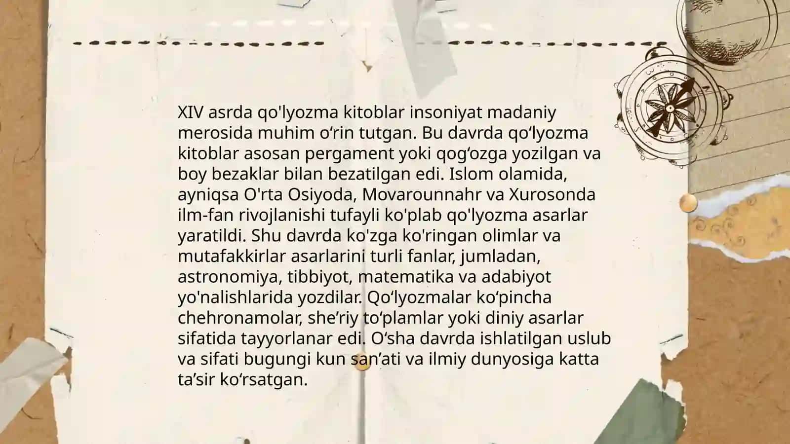 XIV -XVII asrlarda qo'lyozma kitobat san'ati va kitobatchilik ishi 4