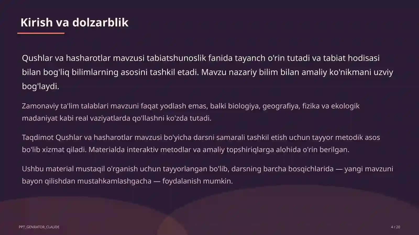 Qushlar va hasharotlar (2-sinf) 4