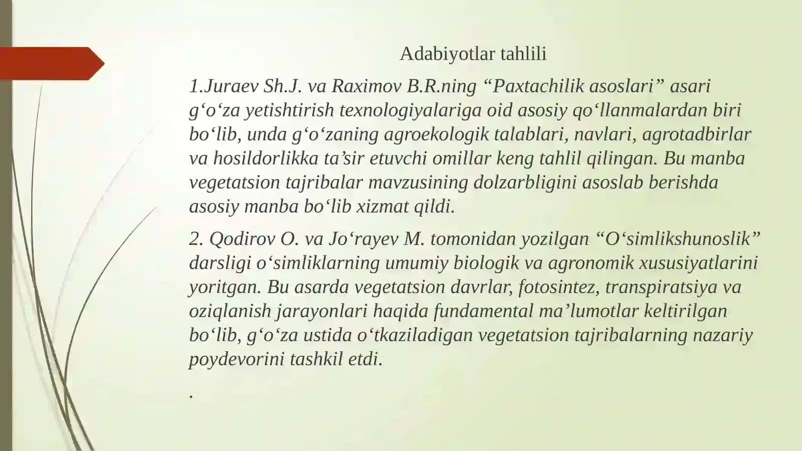 G’o’zaustida amalga oshiriladigan vegetatsion tajribalar 4