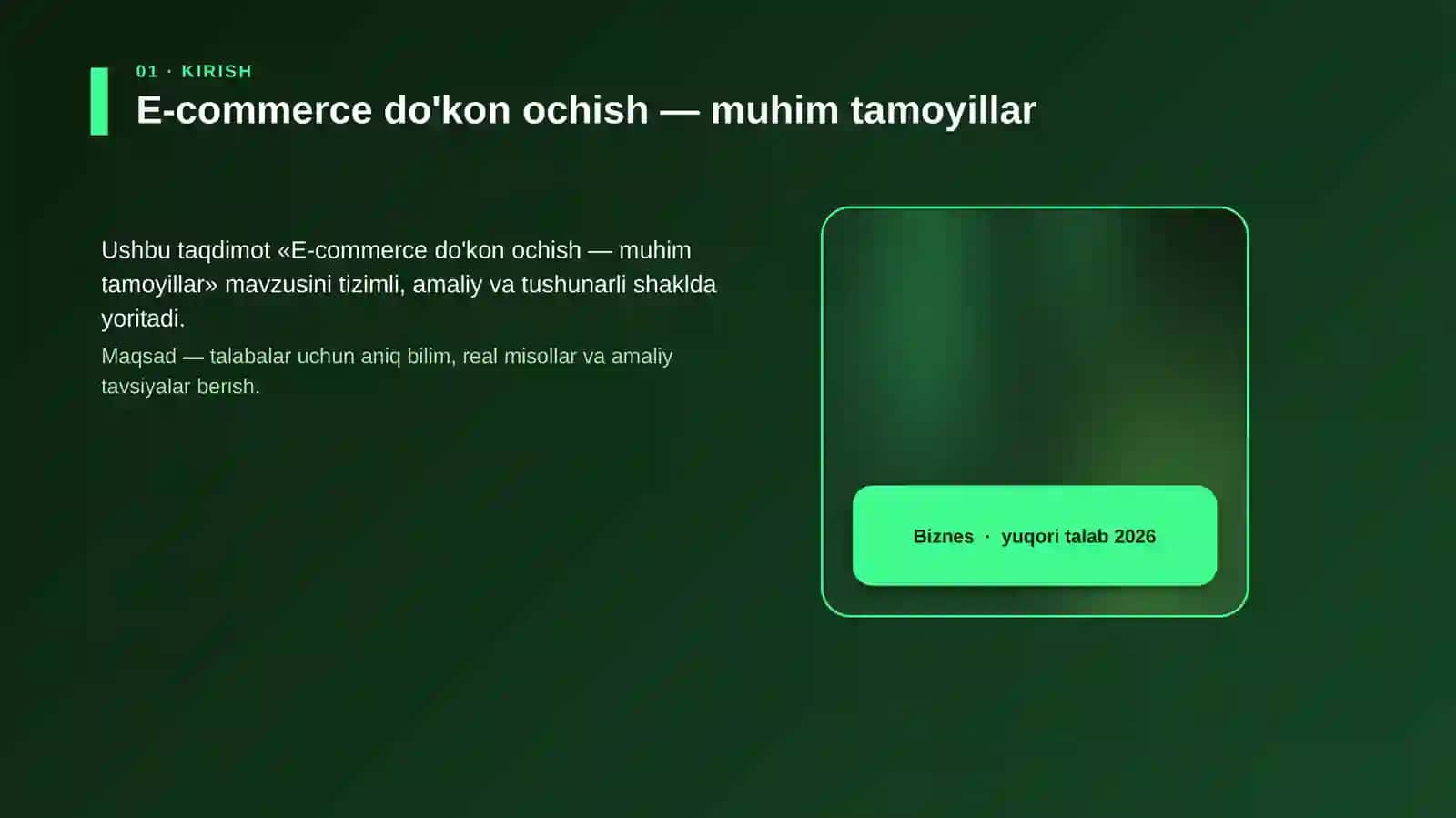 E-commerce do'kon ochish — muhim tamoyillar 4