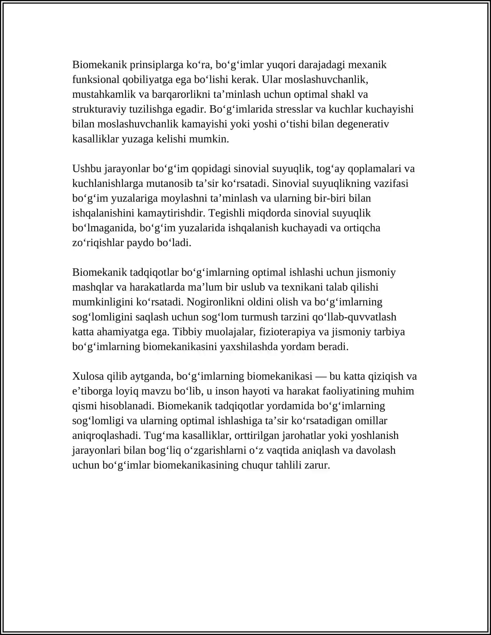 BOG'IMLARNING BIOMEXANIKASI. BIRLASHMALARINI RENTGENANATOMIYASI 4