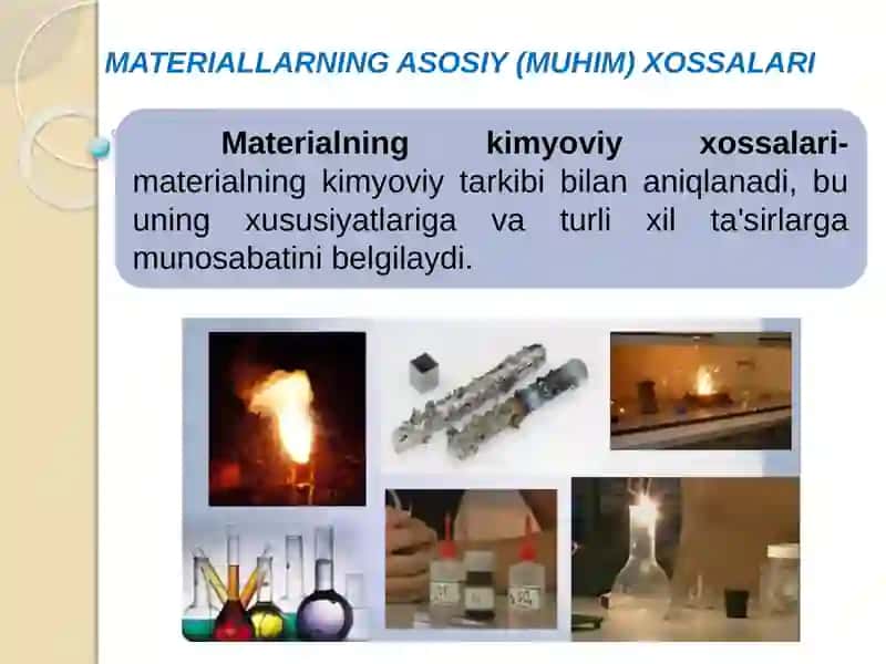 Materiallarning umumiy xossalari va biologik muhitlar bilan mosligi 4