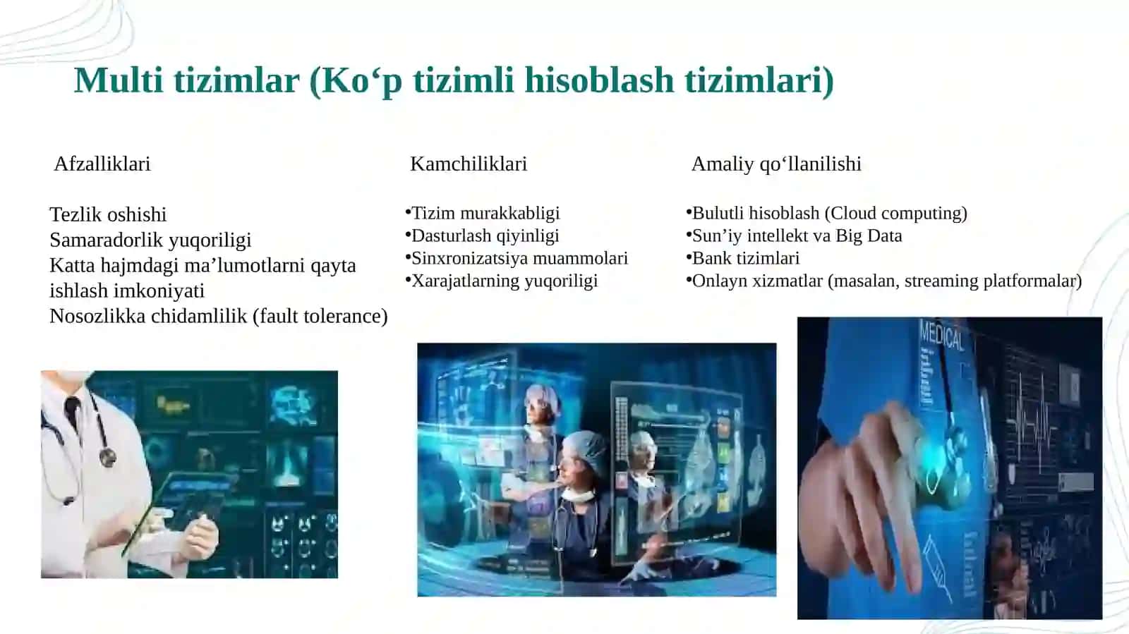 Multi tizimlar. Power Point Dasdurida taqdimot maruza tayyorlab himoya qilish 4
