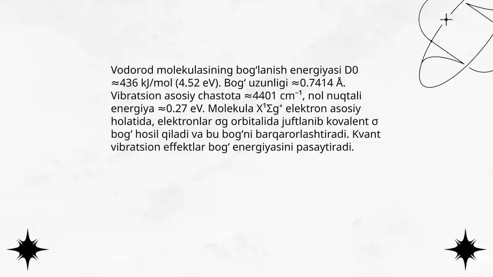 Vodorod molekulasi. Lazerlar va ularning qoʻllanilishi. Tunnel mikroskop 4