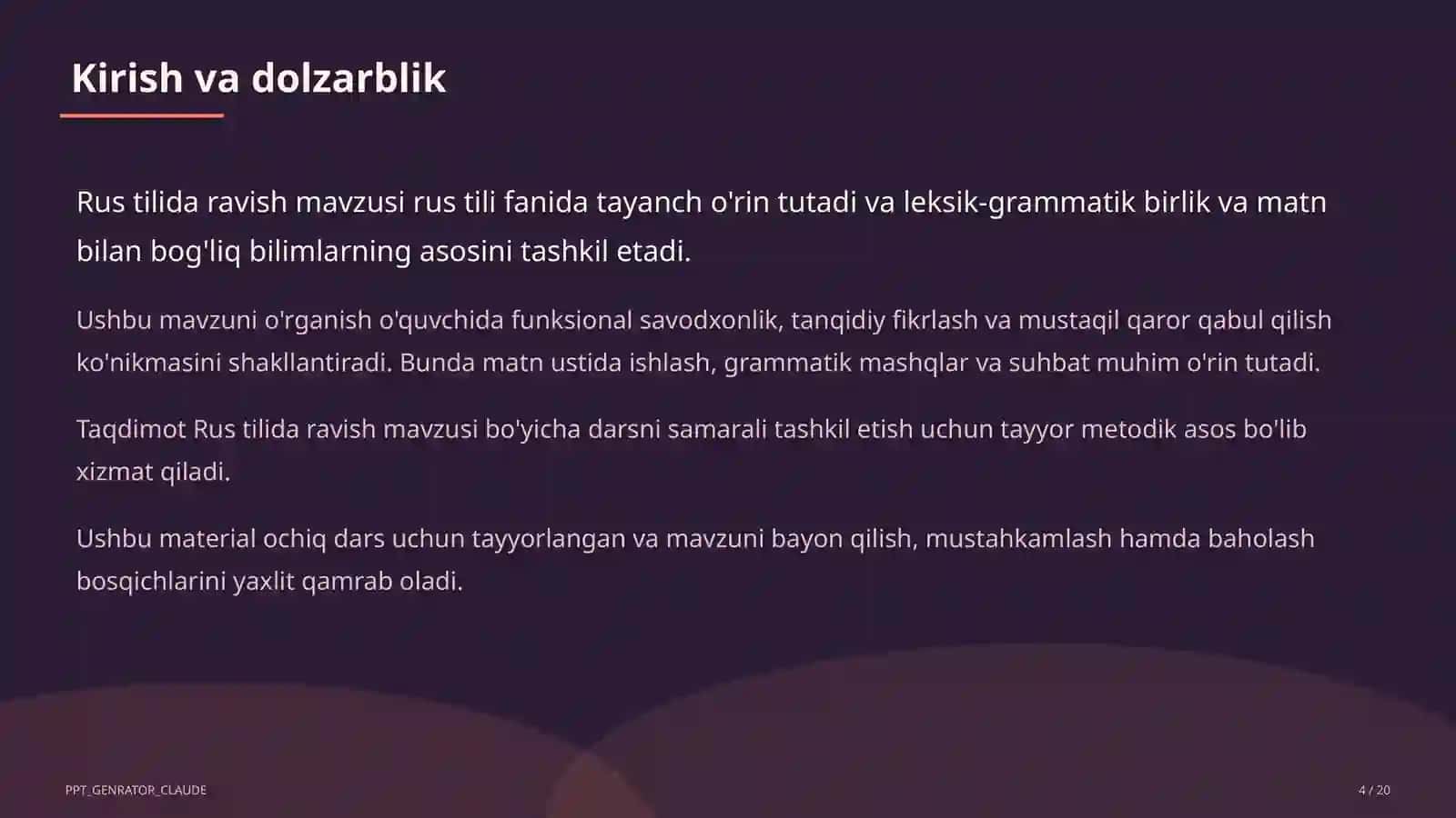 Rus tilida ravish (7-sinf) 4
