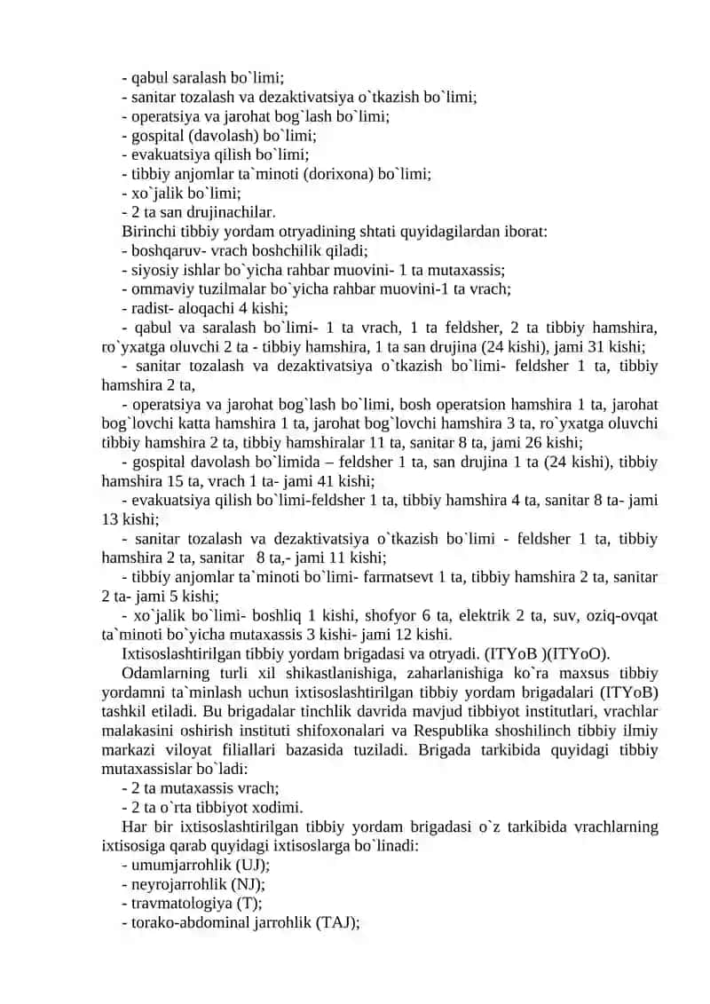 Favqulodda vaziyatlarda shikastlangan, zaharlangan va zararlanganlarga tibbiy yordam 4