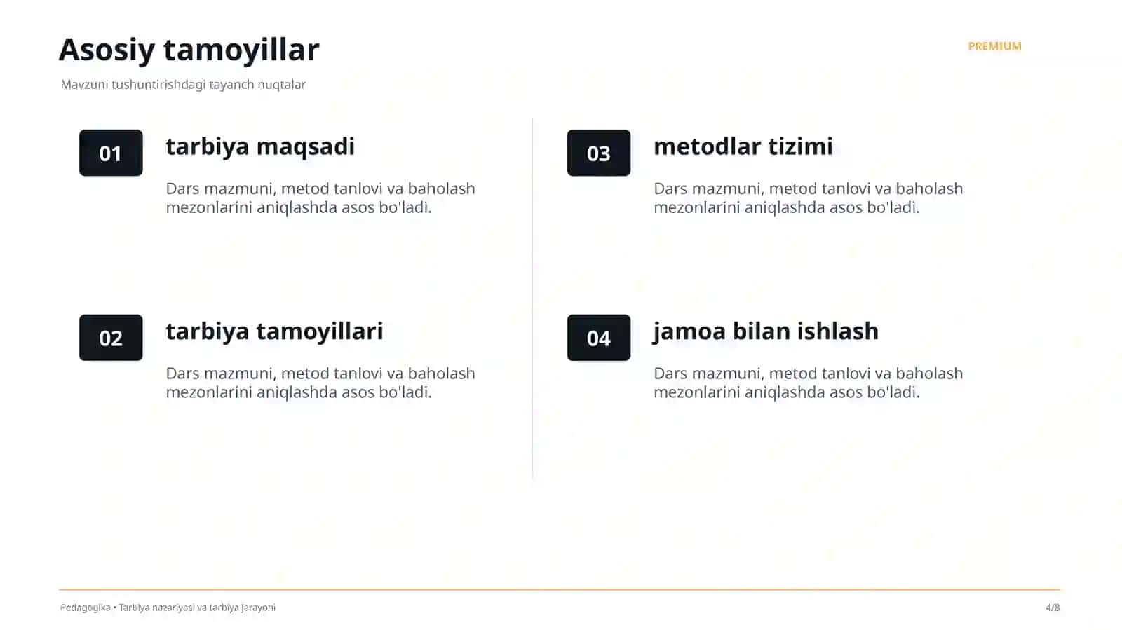 Tarbiya nazariyasi va tarbiya jarayoni 4