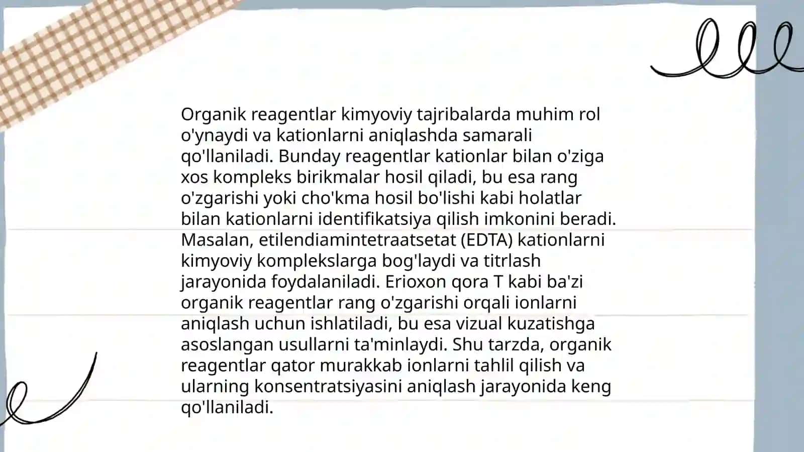Kationlar tahlilda kompleks birikmalar va organik reagentlarning ahamiyati 4