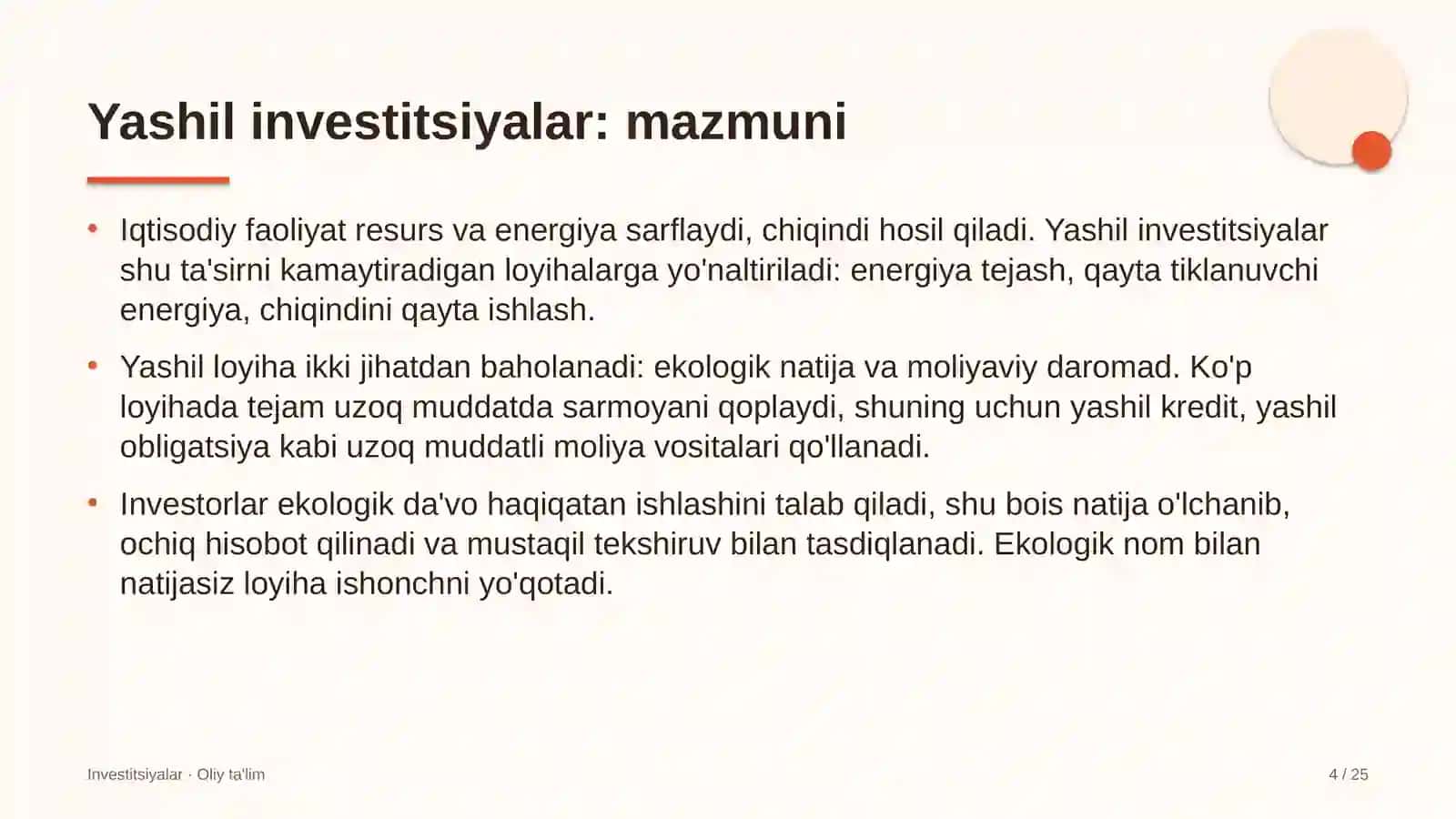 Yashil investitsiyalar: mohiyati 4