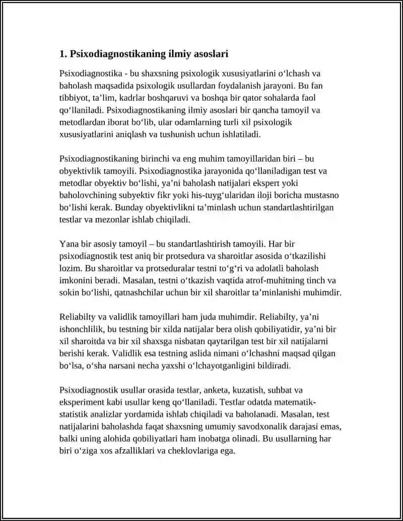 PSIXODIAGNOSTIKANING PSIXOLOGIYANING MUSATIL SOXASI SIFATIDA RIVOJLANISH DAVRI 4