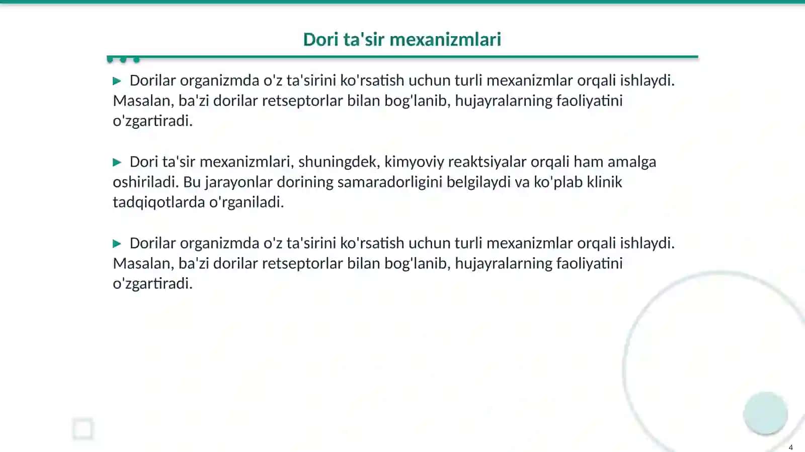 Dori turlari 4