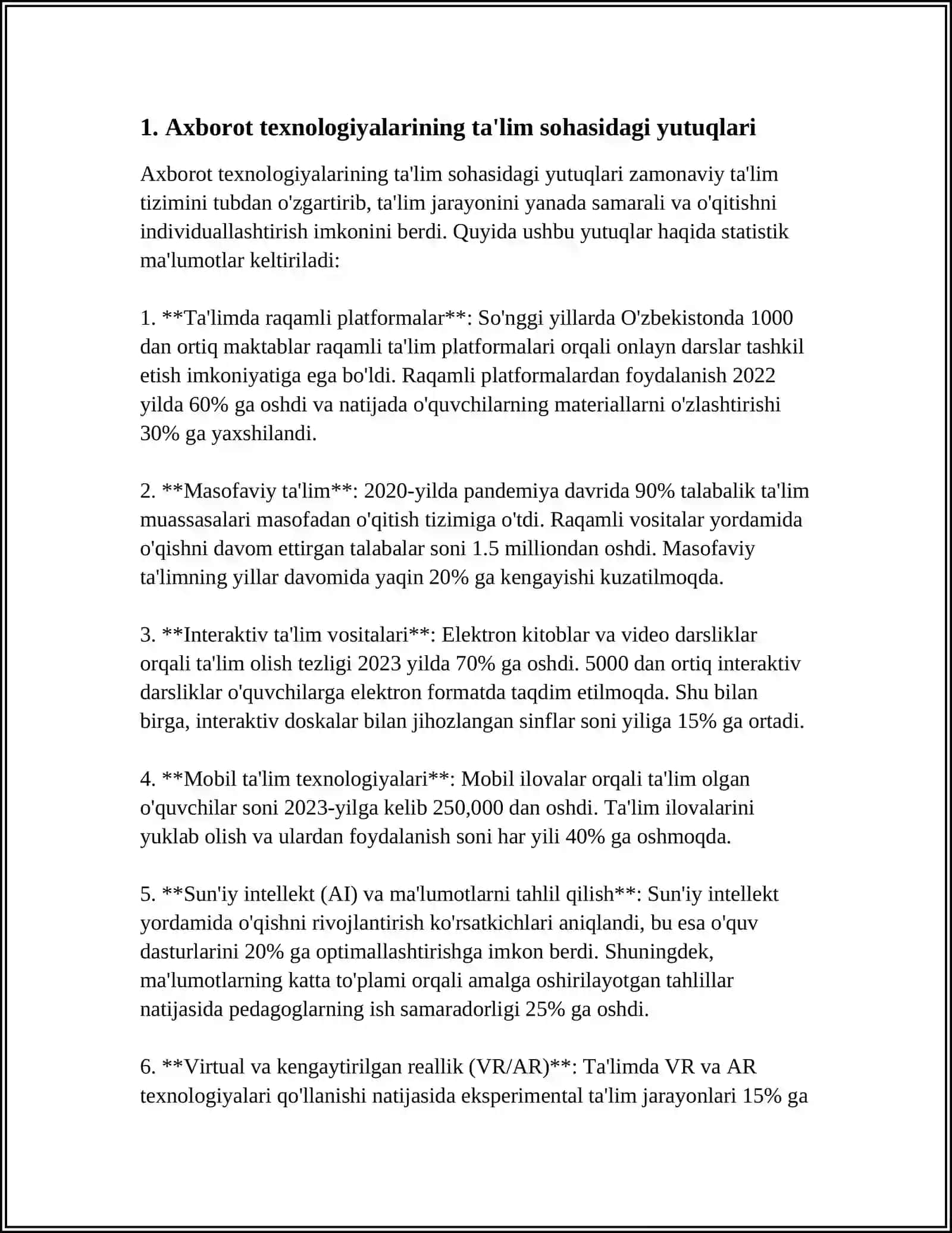 AXBOROT TEXNALOGIYALARINING O'ZBEKISTONDAGI RIVOJLANISHI 4