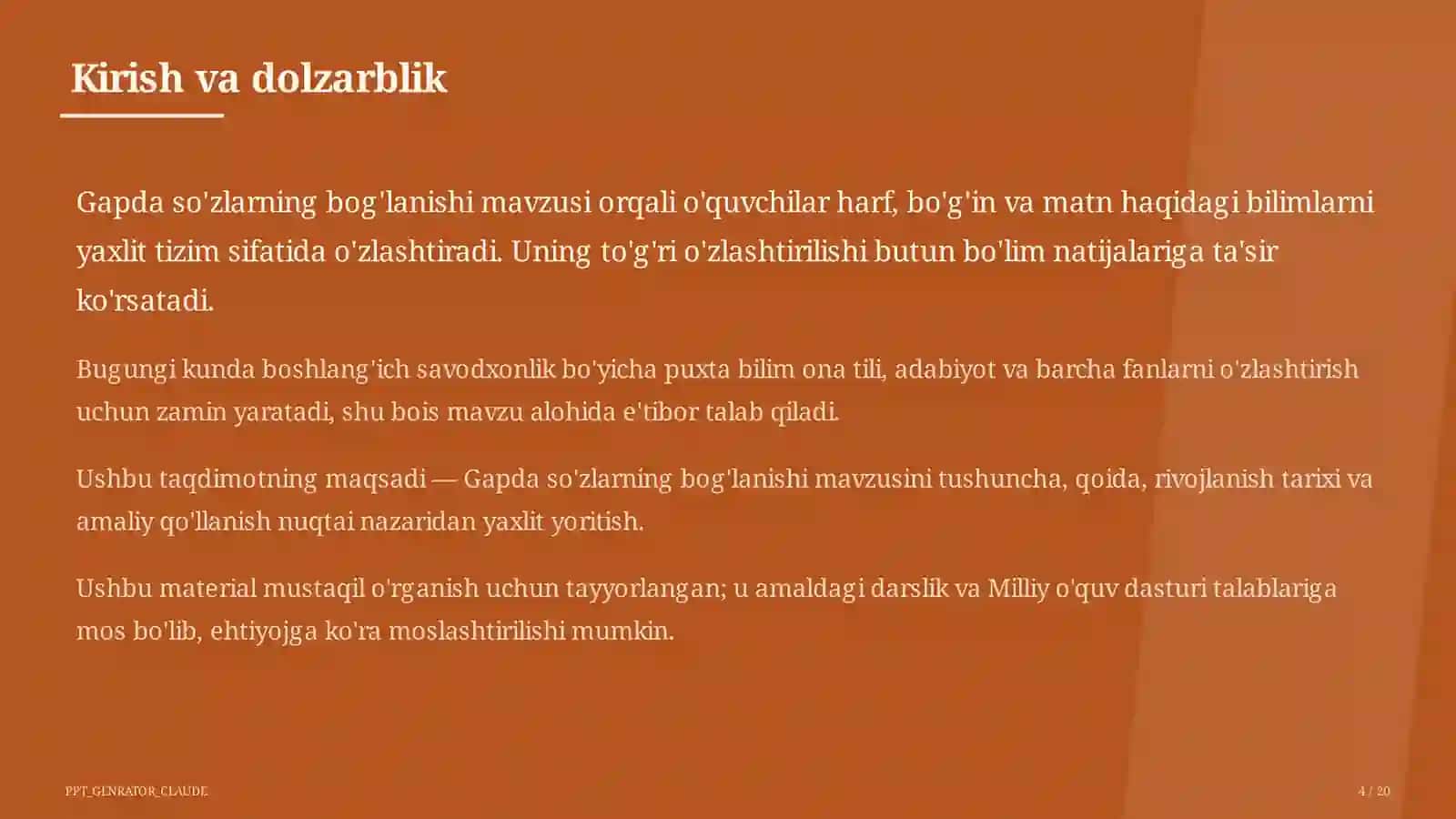 Gapda so'zlarning bog'lanishi (2-sinf) 4