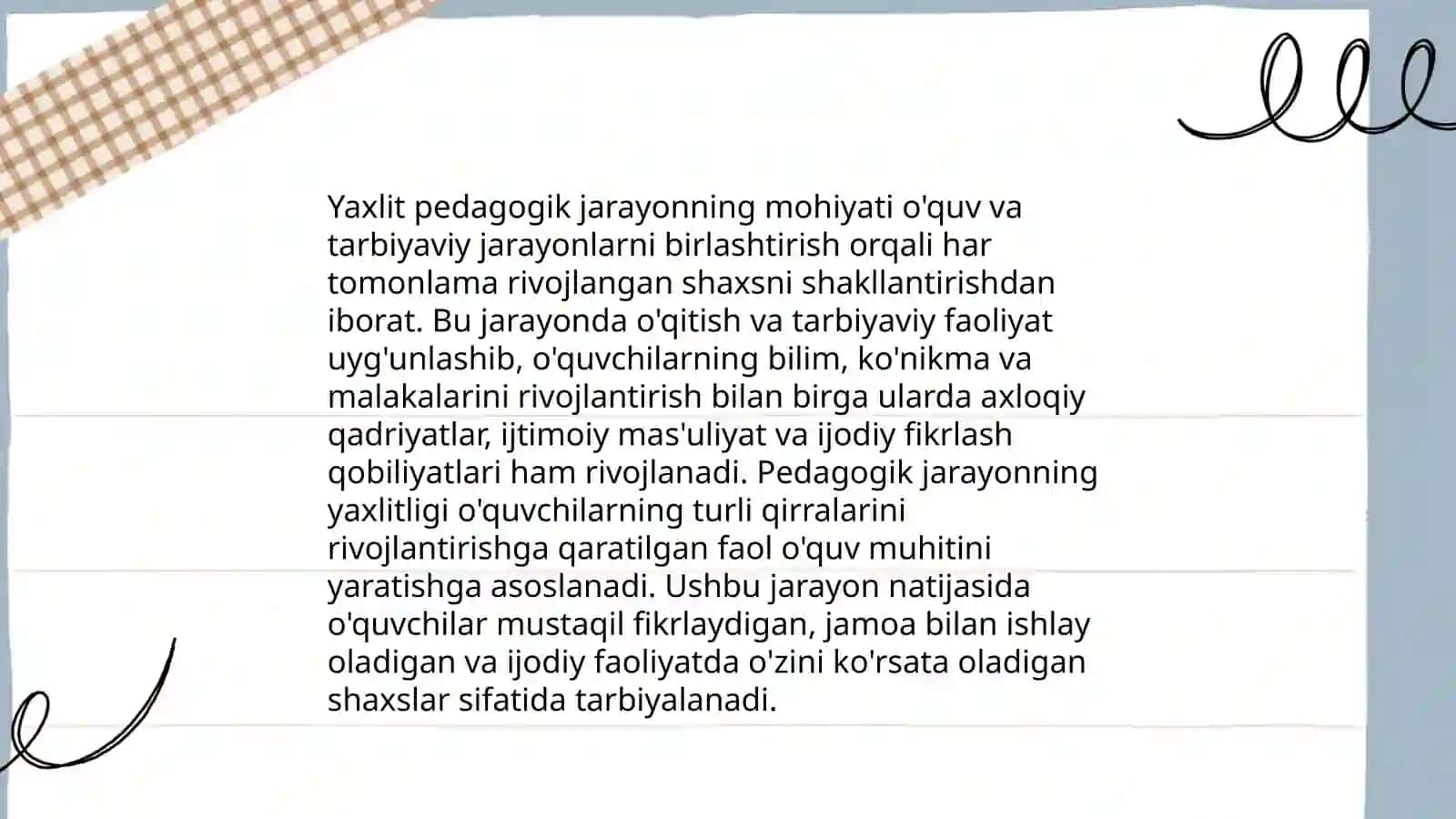 Oʻquvchilar jamoasi -yaxlit pedagogik jarayonning asosiy shaklli 4