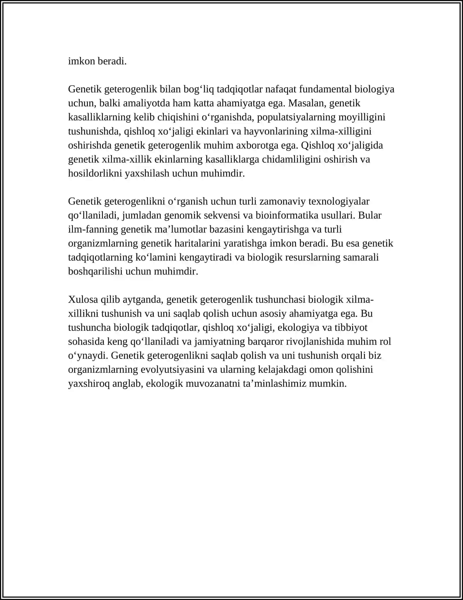 POPULYATSIYANING GENETIK GETEROGENLIGI.POPULYATSIYALAR GENETIK TARKIBI DINAMIKASINING OMILLARI 4
