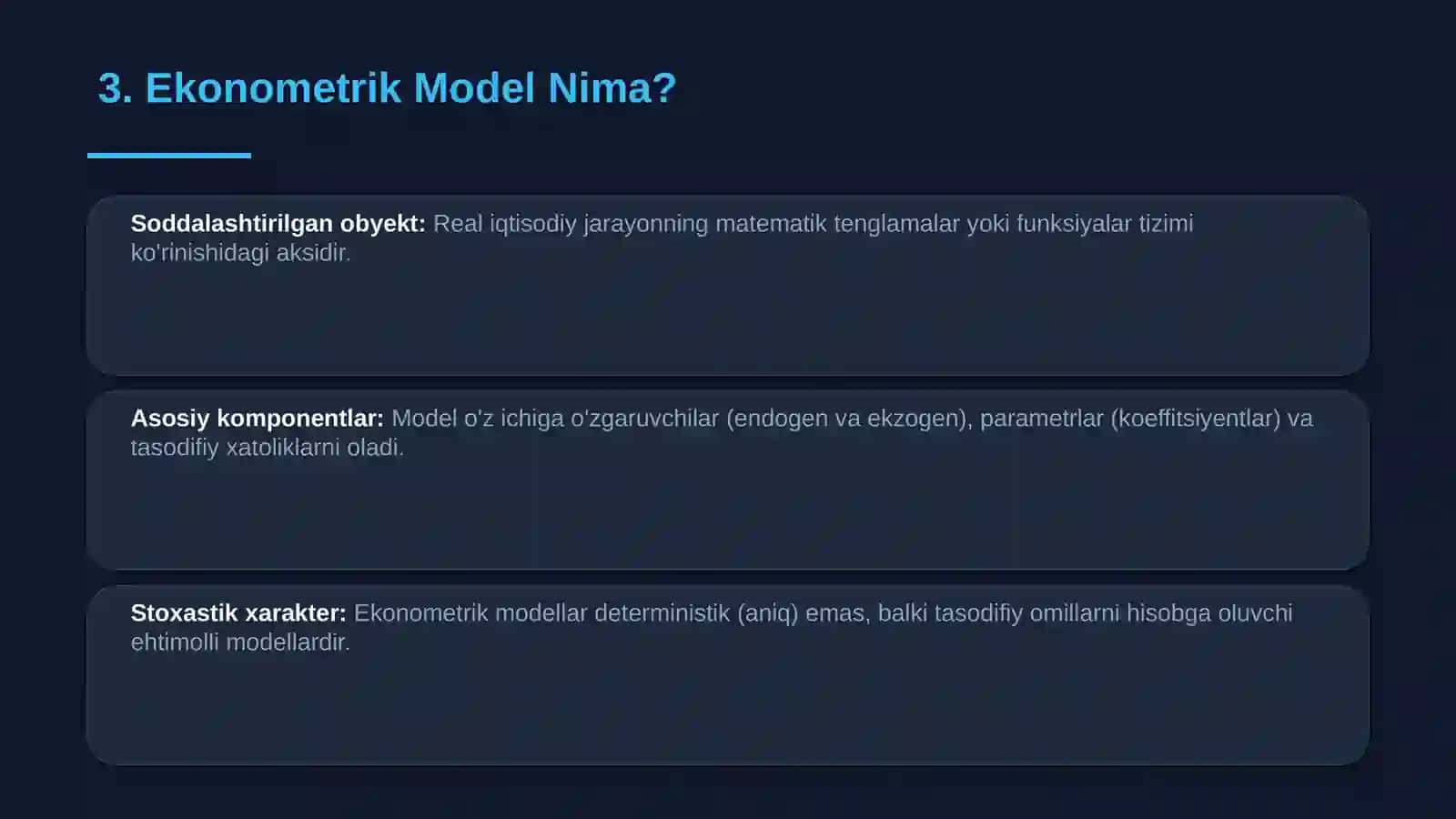 IQTISODIYOTNI EKONOMETRIK MODELLASHTIRISHNING ZARURLIGI 4