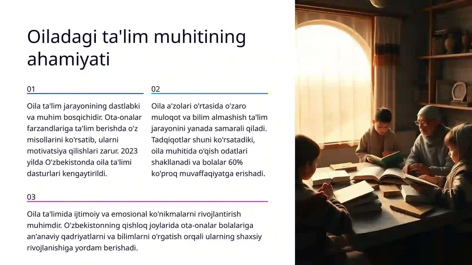 Hayot davomida ta'lim muvaffaqiyat vositasi sifatida Oila va ta'lim 4