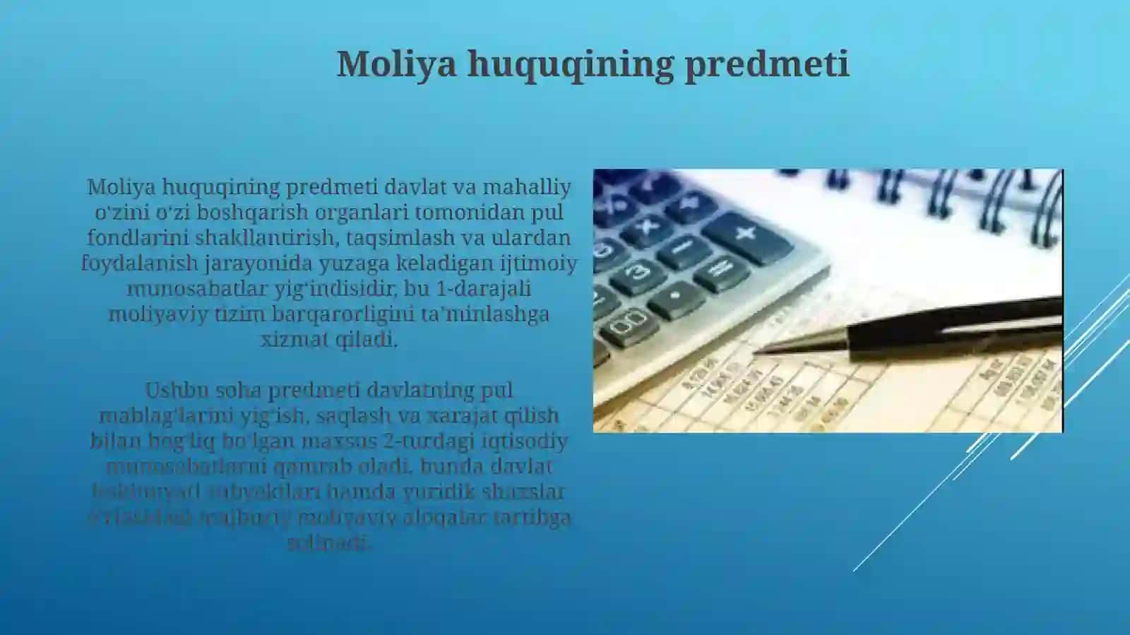 Moliya Huquqi Tushunchasi va Predmeti 4