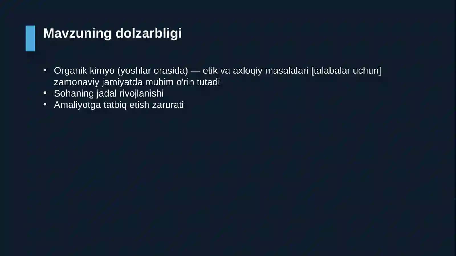 Organik kimyo (yoshlar orasida) — etik va axloqiy masalalari [talabalar uchun] 4
