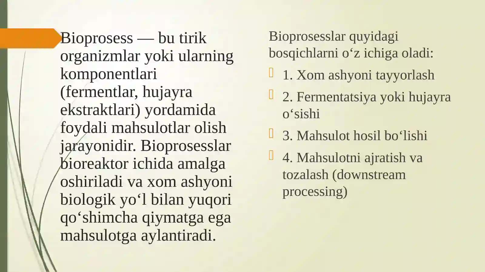 Bioreaktorlar va bioprosesslar 4