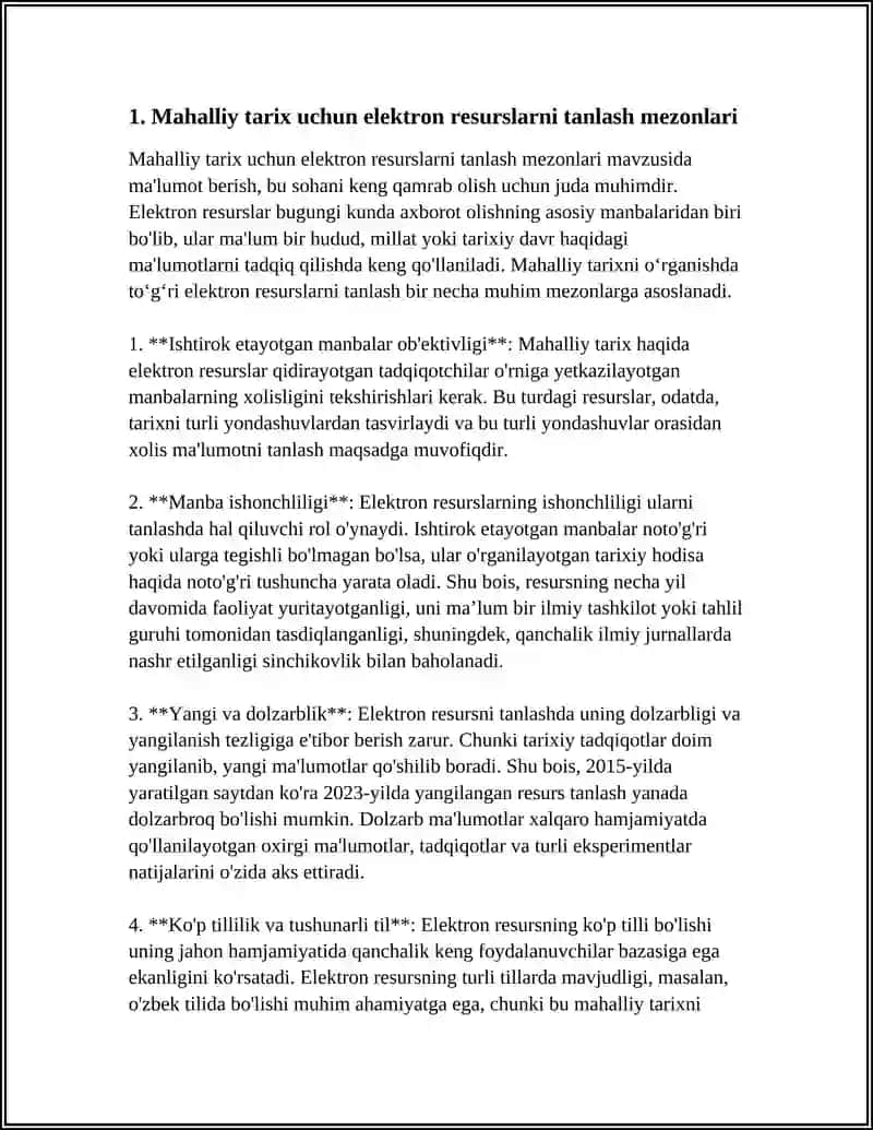 MAʼLUMOT ELEKTRON RESURSLARI BOʻYICHA TAVSIYALARNI TANLASH VA ISHLAB CHIQISH 4