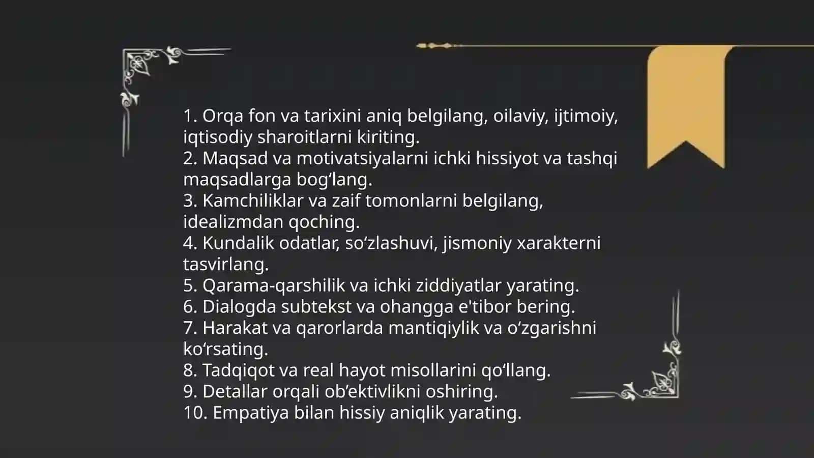 Realizm bo'yicha maslahat 4