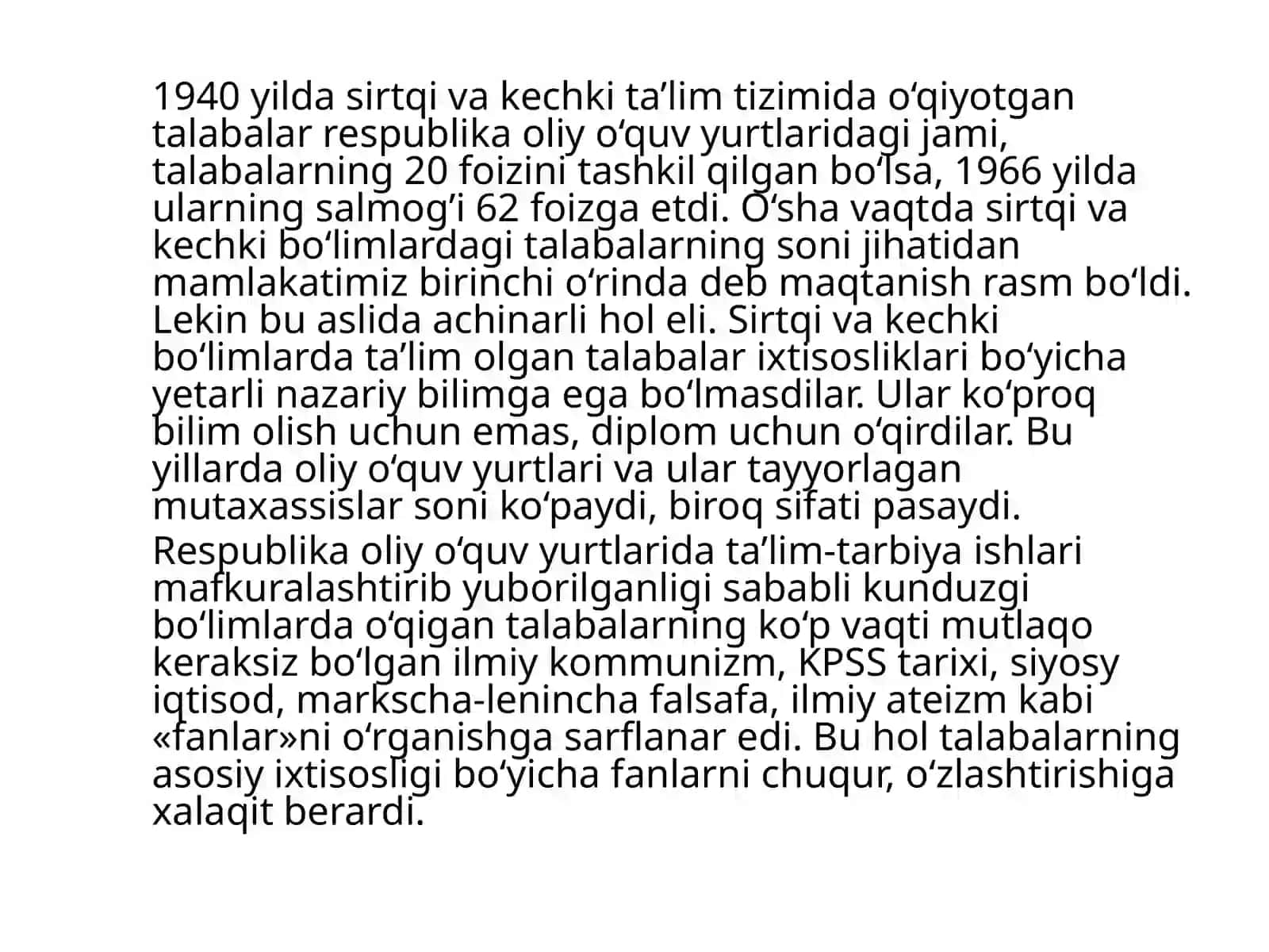 1945-1991 yillarda O'zbekistonda ta'lim tizimi va pedagogika fanining rivoji 4
