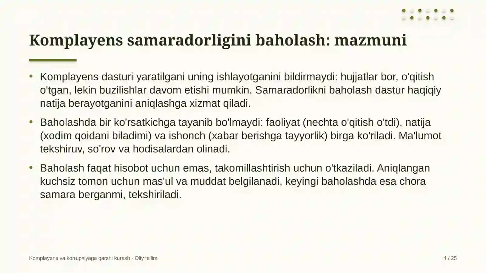 tom yopish ishlarida komplayens samaradorligini baholash 9426 4