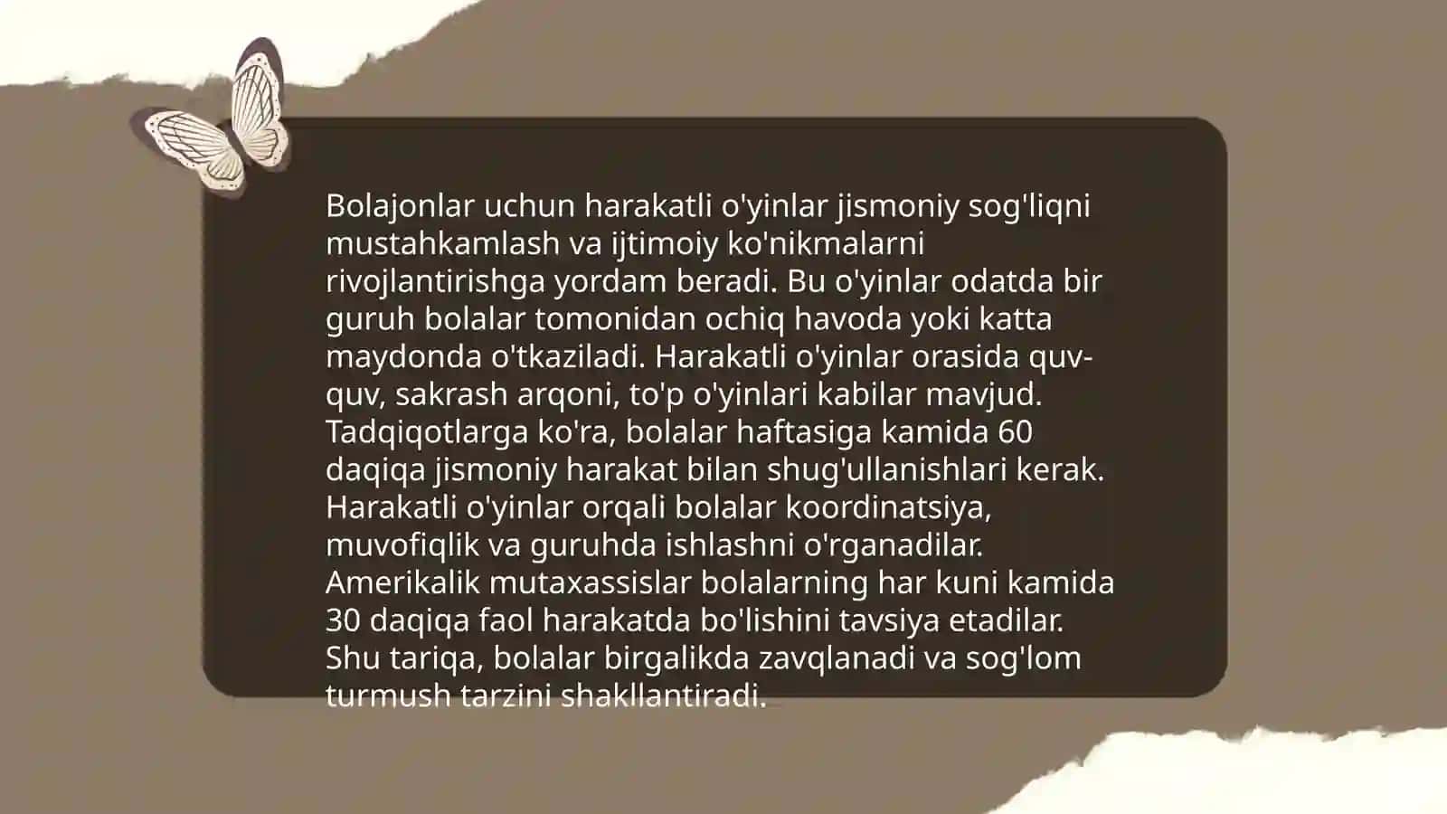 Harakatli o'yinlar va ularning yosh guruhlariga ko'ra tasnifi 4