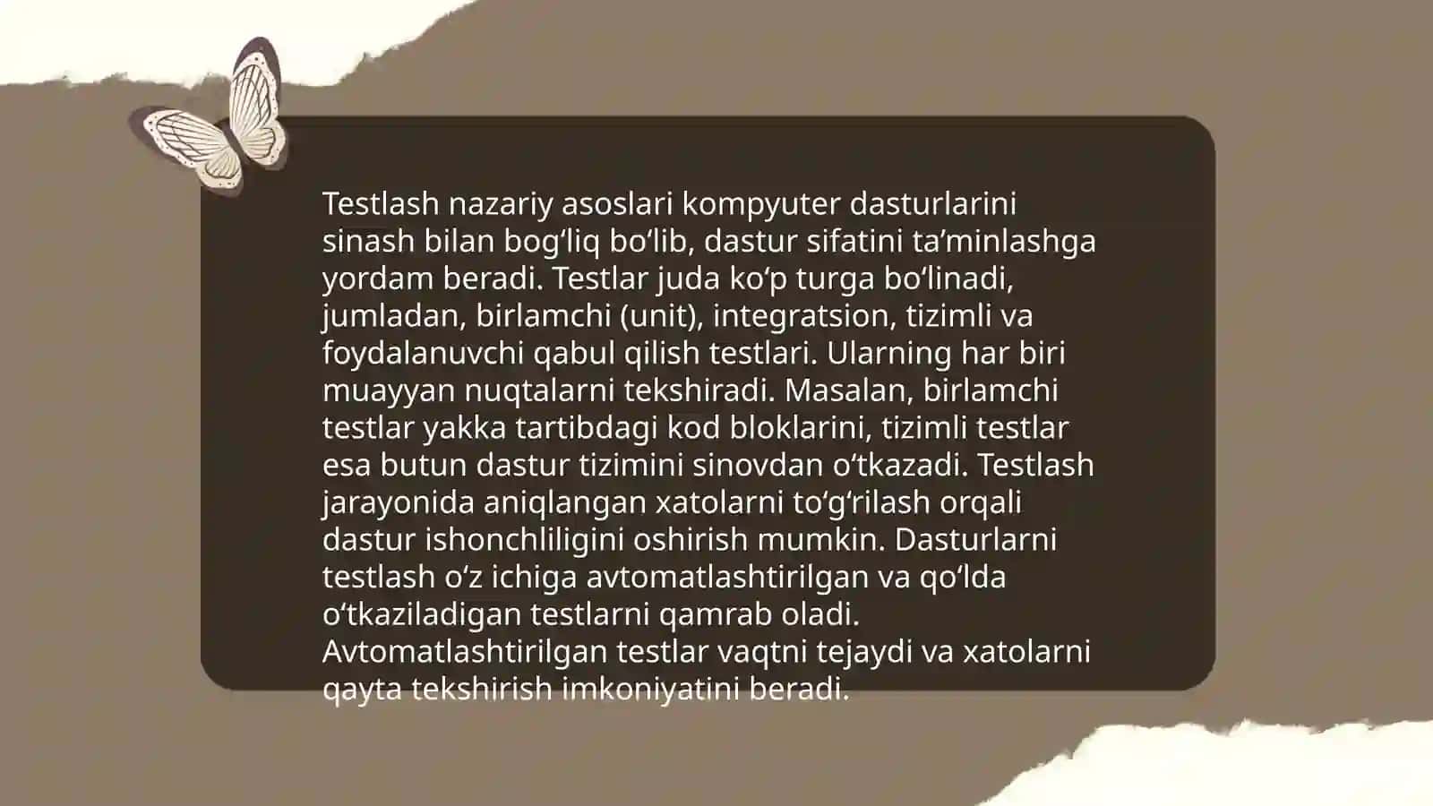 Testologiya faniga kirish. Nazorat predmeti va obyekti 4