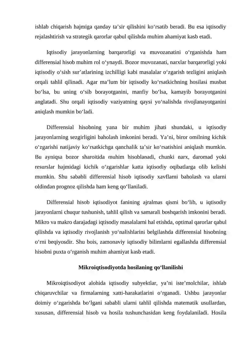 Mikroiqtisodiyot va makroiqtisodiyotda differensial hisob tatbiqlari 4