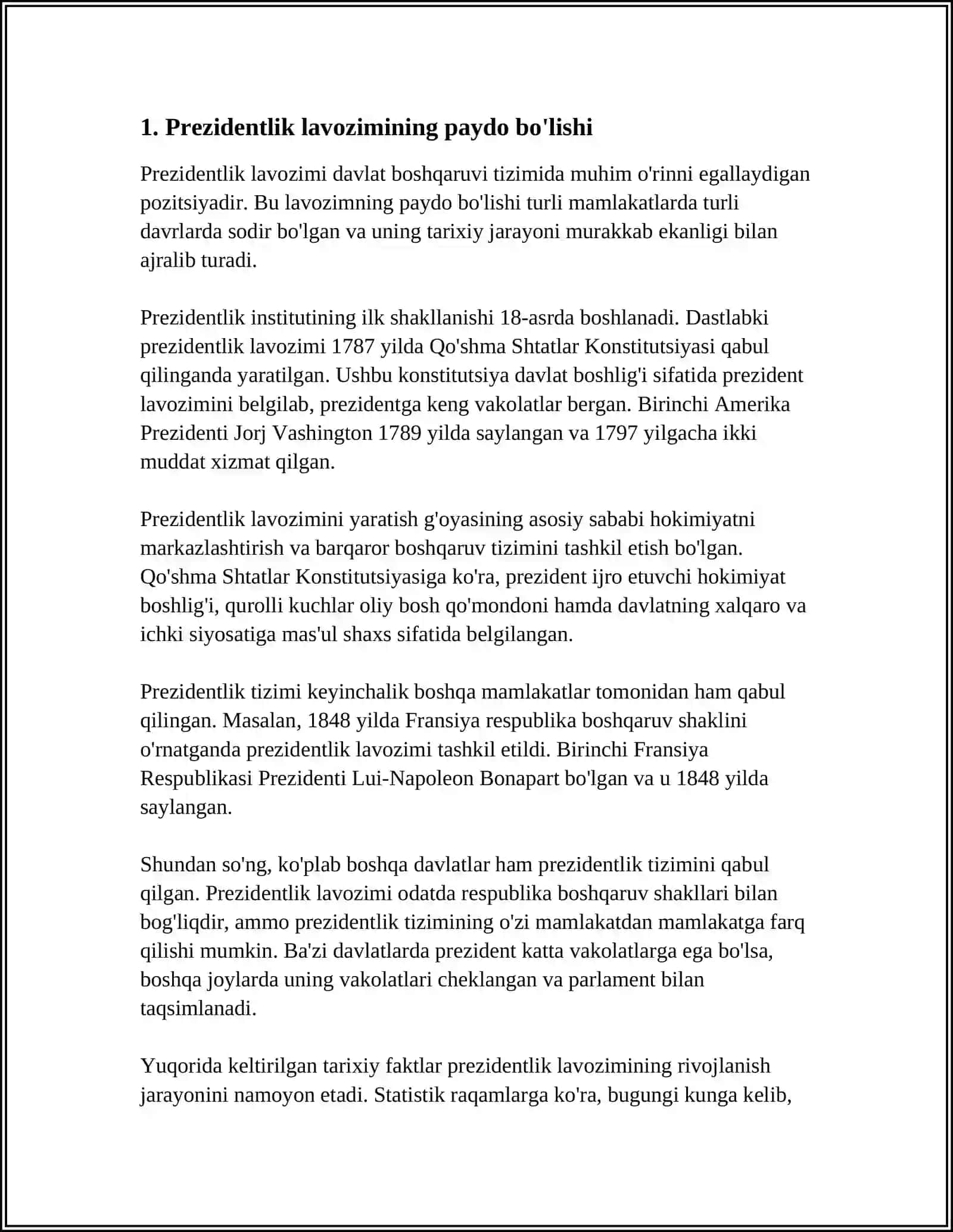O'ZBEKISTONDA PRIZEDINTLIK LAVOZIMINING JORIY ETILISHI VA UNING TARIXIY AHAMIYATI 4