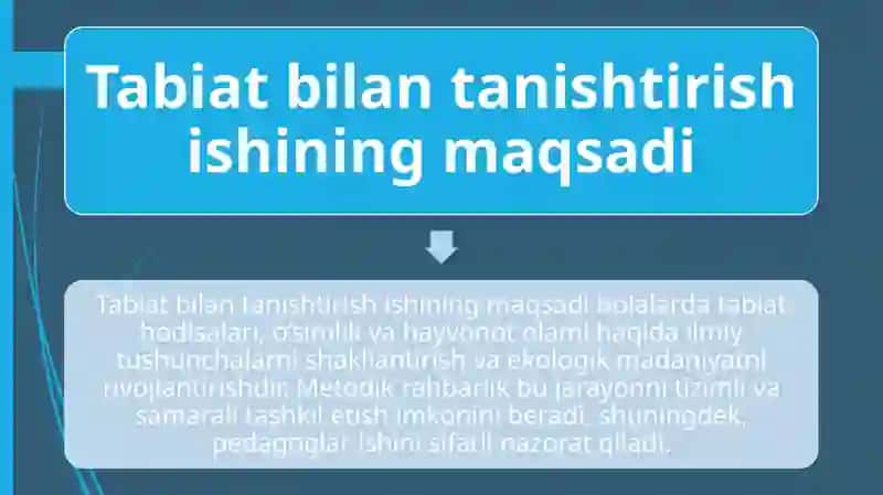 Maktabgacha ta’lim tashkilotlarida tabiat bilan tanishtirish ishiga metodik rahbarlik 4