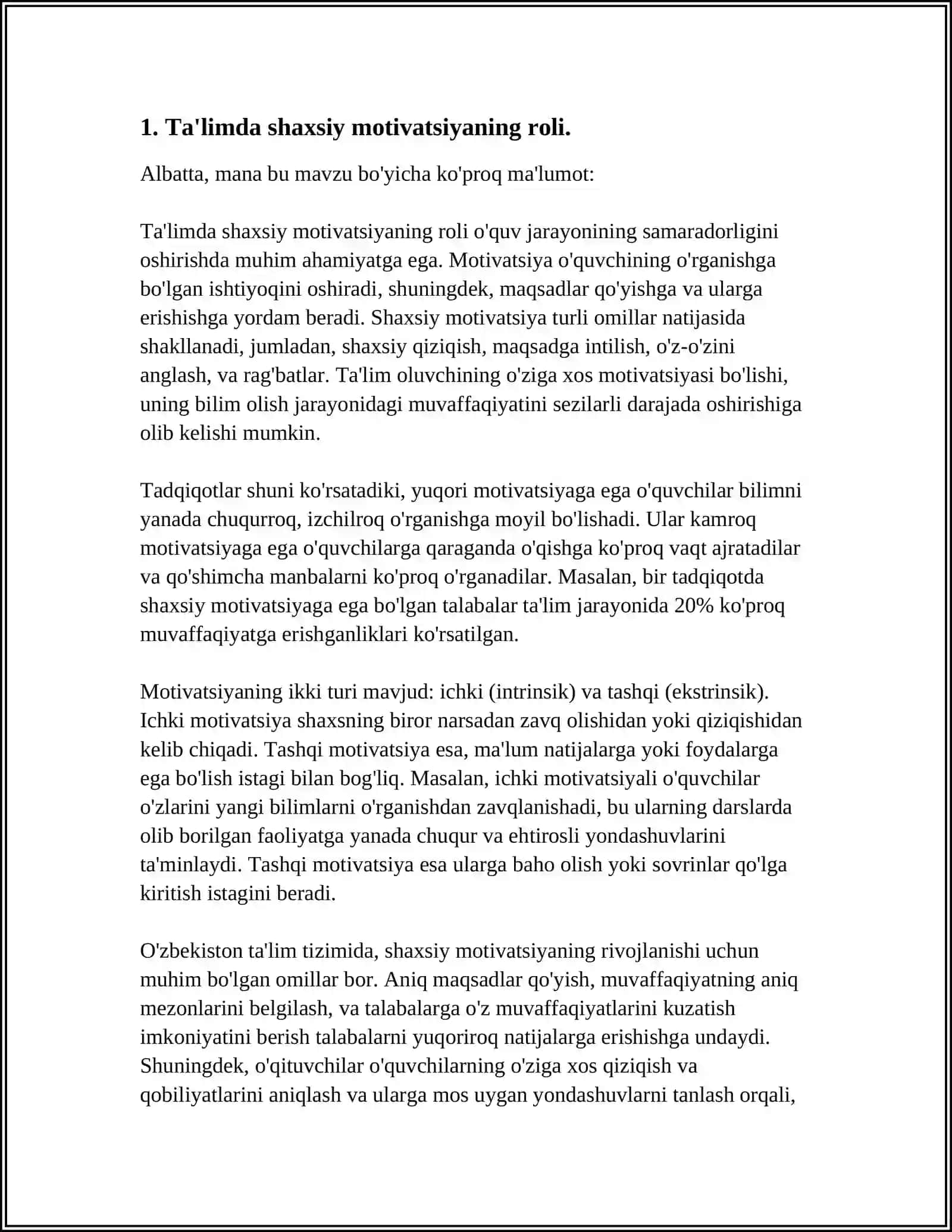 BOSHLAMGICH TALIM MOTIVLASHTIRISH 4