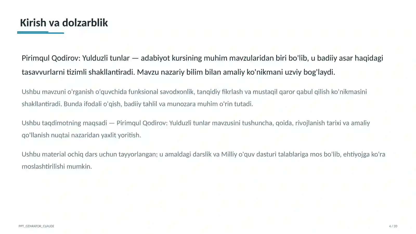 Yulduzli tunlar (11-sinf) 4